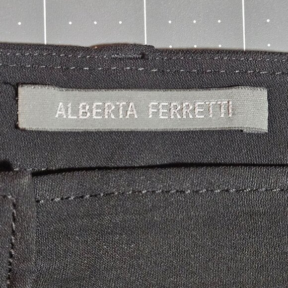 Alberta Ferretti Black Pants Women 10 Business Court Elegant Boho Chic Authentic - Picture 2 of 16
